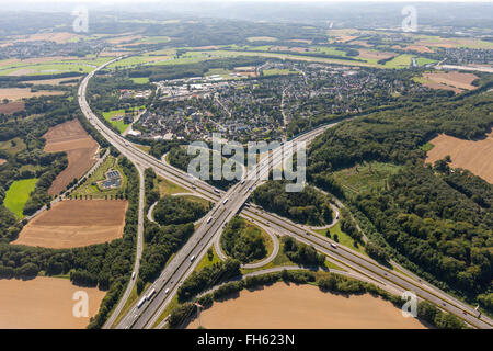 Luftbild, A45 und A1 Westhofener Kreuz Autobahn Kreuzung Autobahnen, Schwert, Ruhrgebiet, Nord Rhein Westfalen, Deutschland, Europa Stockfoto