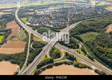 Luftbild, A45 und A1 Westhofener Kreuz Autobahn Kreuzung Autobahnen, Schwert, Ruhrgebiet, Nord Rhein Westfalen, Deutschland, Europa Stockfoto