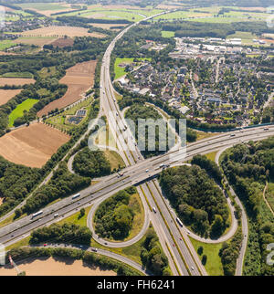 Luftbild, A45 und A1 Westhofener Kreuz Autobahn Kreuzung Autobahnen, Schwert, Ruhrgebiet, Nord Rhein Westfalen, Deutschland, Europa Stockfoto