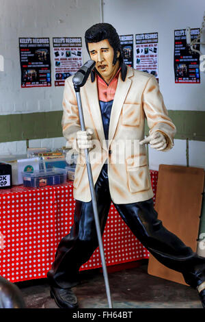 Elvis Presley an Kellys Musikladen, Cardiff Markthalle, Wales, UK Stockfoto