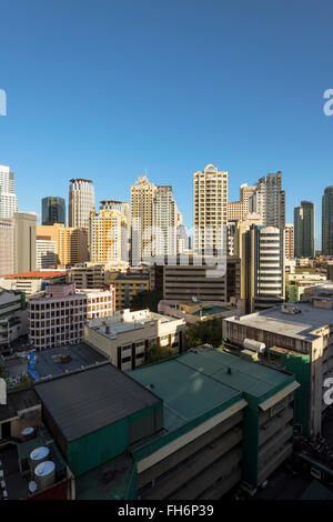 Makati City Skyline. Makati City ist eines der am weitesten entwickelten Geschäft Bezirk von Metro Manila und der gesamten Philippinen. Stockfoto