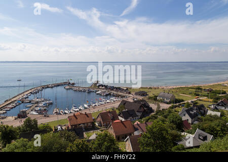 Ven, Schweden - 6. August 2015: Foto von den kleinen Segelboot Hafen im Dorf Kyrkbacken auf der Insel Ven. Stockfoto