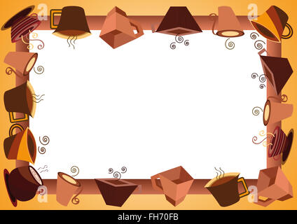 verschiedene Entwürfe für Tassen und Becher - Kaffeetasse - Tee-Tasse - Kaffee - Teezeit Stockfoto