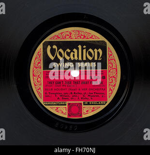 Billie Holiday (1915-1959) 78 u/min Plattenlabel Vocalion Swing Serie "sie can't Take, Away From Me" aufgenommen 1. April 1937 Stockfoto