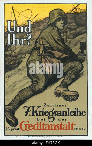 Krieg Anleihen - deutsche Propaganda Poster - WWI Stockfoto