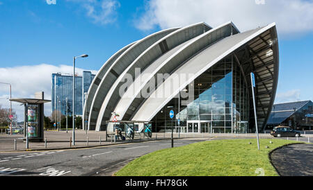 Clyde Auditorium (auch bekannt als das Gürteltier) als Bestandteil der schottischen Ausstellung & Conference Centre in Glasgow Schottland Stockfoto