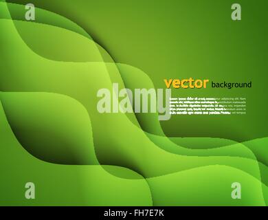 Abstraktes Vektor-Template-Design mit bunten grünen Wellen Hintergründe Stock Vektor