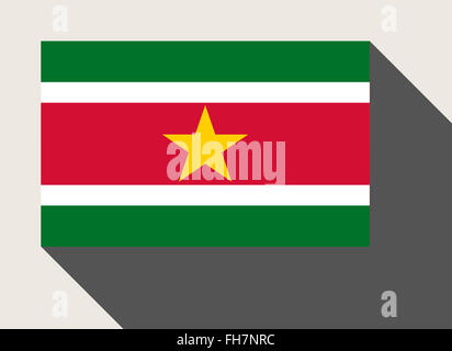 Suriname-Flagge in flachen Web-Design-Stil. Stockfoto