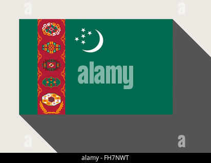 Turkmenistan Flagge in flachen Web-Design-Stil. Stockfoto