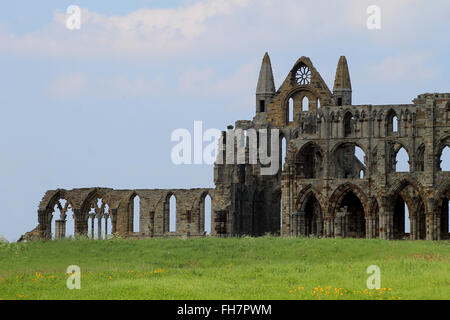 Malerische Aussicht auf Whitby Abbey, North Yorkshire, England. Stockfoto