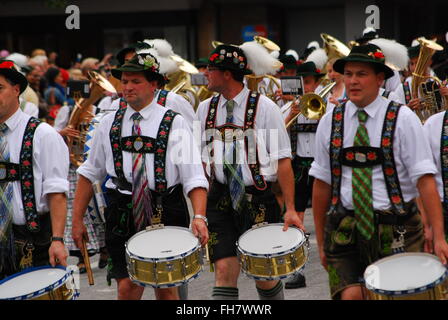 Schlagzeuger der Bayerischen Blaskapelle Stockfoto