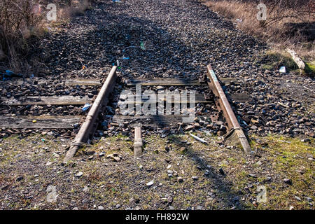 Güterbahnhof Bahnhof Pankow, Berlin. Stillgelegten Eisenbahnanschluss am ehemaligen Fracht railyard Stockfoto