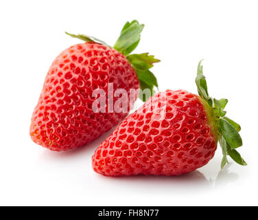 Frische Erdbeeren auf weißem Hintergrund isoliert Stockfoto