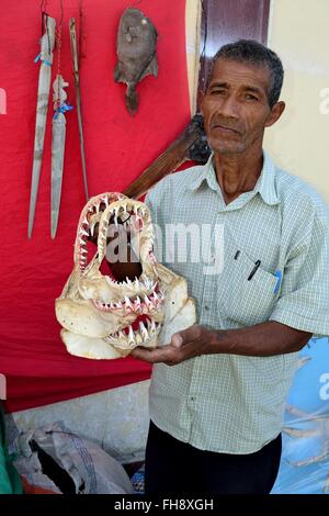 Hai Kiefer - Markt in PAITA. Abteilung von Piura. Peru Stockfoto