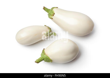Frische weiße Auberginen isoliert auf weißem Hintergrund Stockfoto