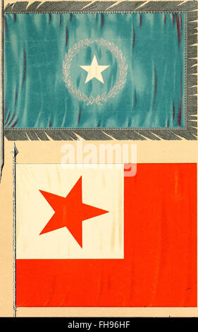 Flags of the Army of the United States (1887), eine historische Referenz, die die Flaggen des Hauptquartiers beschreibt, die von der US-Armee während des Bürgerkriegs verwendet wurden. Stockfoto