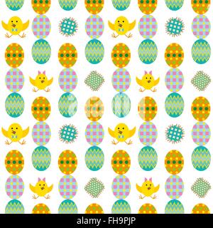 Musterdesign Ostern mit Eiern und Hasen Vektor Stock Vektor