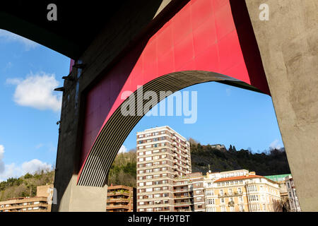 Detail der Puente De La Salve in der Nähe des Guggenheim Museum, Bilbao, Spanien Stockfoto