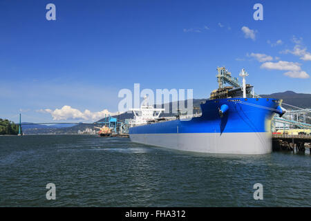 Großen Massengutfrachter in den Hafen von Vancouver Stockfoto