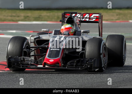 Montmelo, Spanien. 23. Februar 2016. Fahrer Esteban Gutierrez.  Team-Hass. Formel 1 Testtage am Circuit de Catalunya. Montmelo, Spanien. 23. Februar 2016 Credit: Miguel Aguirre Sánchez/Alamy Live-Nachrichten Stockfoto