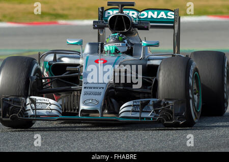 Montmelo, Spanien. 23. Februar 2016. Fahrer Nico Rosberg.  Mercedes-Team. Formel 1 Testtage am Circuit de Catalunya. Montmelo, Spanien. 23. Februar 2016 Credit: Miguel Aguirre Sánchez/Alamy Live-Nachrichten Stockfoto