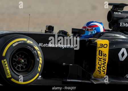 Treiber Jolyon Palmer.  Renault-Team. Formel 1 Testtage am Circuit de Catalunya. Montmelo, Spanien. 23. Februar 2016 Stockfoto