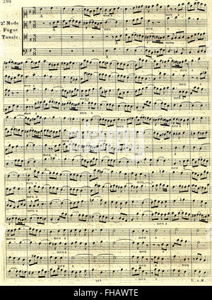 1724 erschien eine Publikation über die frühen Praktiken des Canto fermo, einer Form des Gesangs in der klassischen italienischen Musik, die sich auf anhaltende Noten und einfache Melodien konzentriert. Stockfoto