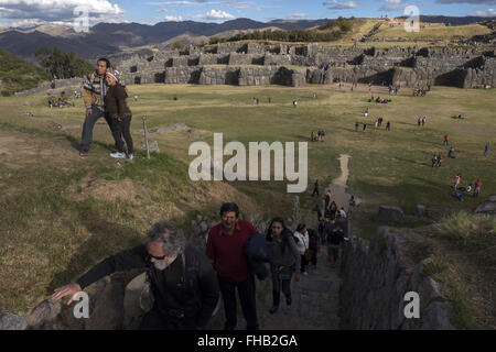 Inka Mauerwerk von Sacsayhuaman, 15. Jahrhundert. Cuzco. Peru Stockfoto