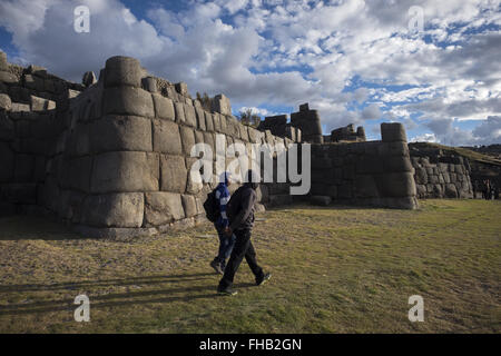 Inka Mauerwerk von Sacsayhuaman, 15. Jahrhundert. Cuzco. Peru Stockfoto