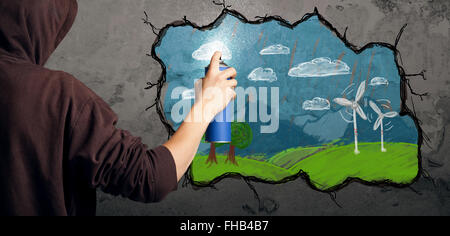 Junge urbane Maler zeichnen Stockfoto