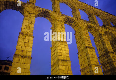 Römisches Aquädukt, Segovia, Kastilien-León, Spanien Stockfoto