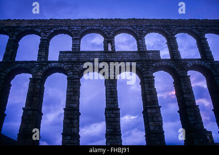 Römisches Aquädukt, Segovia, Kastilien-León, Spanien Stockfoto