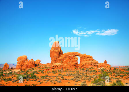 Das Turret Arch im Arches National Park in Utah, USA Stockfoto