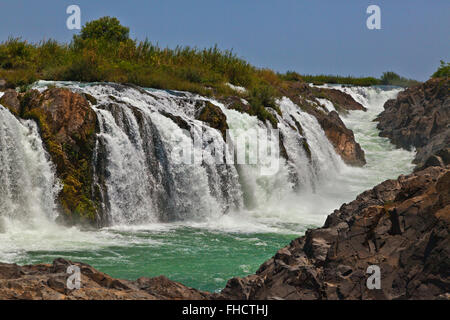 Der TAM I DAENG Wasserfall ist abseits der ausgetretenen Pfade auf dem MEKONG RIVER in den 4 tausend Inseln in der Nähe (Si Phan Don) getan KHO Stockfoto