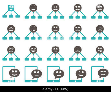 Emotion-Hierarchie und SMS Symbole Stockfoto