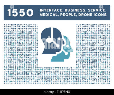 Schnittstelle, Geschäft, Werkzeuge, Menschen, Medizin, vergibt Vektor-Icons Stockfoto