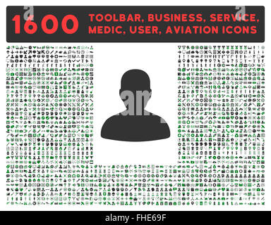 Avatar-Symbol mit großen Piktogramm-Sammlung Stockfoto