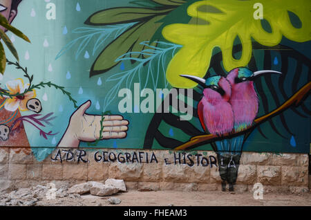 künstlerischen Graffiti-Gemälde in den Gärten der Universität Valencia, Spanien Stockfoto