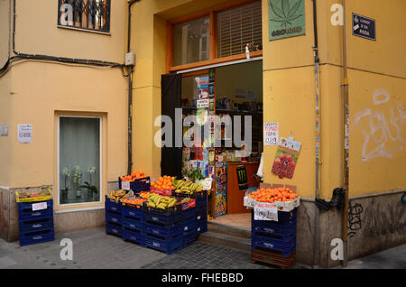 lokalen Gemüsehändler, Valencia, Spanien Stockfoto