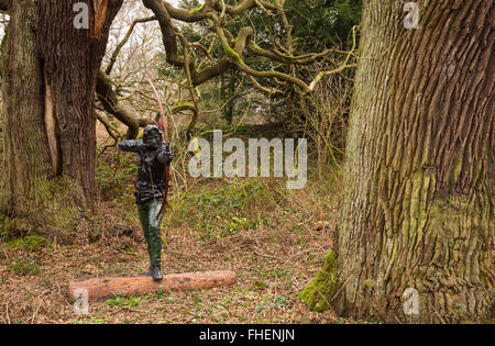 Statue von Robin Hood im Sherwood Forest Stockfoto