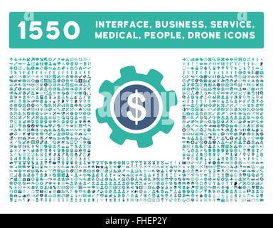 Schnittstelle, Geschäft, Werkzeuge, Menschen, Medizin, vergibt Vektor-Icons Stockfoto