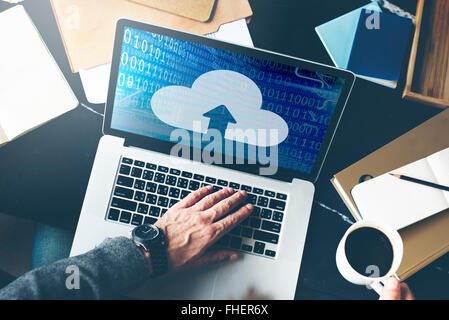 Cloud-Computing Netzwerke teilen Medien Speicherkonzept Stockfoto