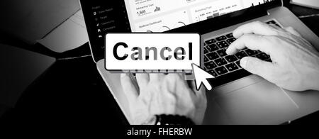 Klicken Sie auf Cancel-Button-Interface-Konzept Stockfoto