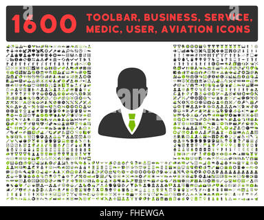 Manager-Symbol mit großen Piktogramm-Sammlung Stockfoto