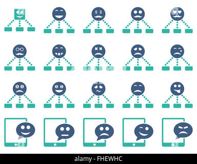 Emotion-Hierarchie und SMS Symbole Stockfoto