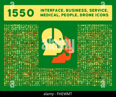 Schnittstelle, Geschäft, Werkzeuge, Menschen, Medizin, vergibt Vektor-Icons Stockfoto