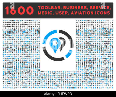 Geo-Diagramm Symbol mit großen Piktogramm-Sammlung Stockfoto