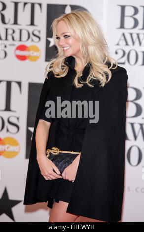 London, UK. 24. Februar 2016. Emma Bunton kommt bei den BRIT Awards in der O2 Arena in London, England, am 24. Februar 2016. Bildnachweis: Dpa picture Alliance/Alamy Live News Stockfoto