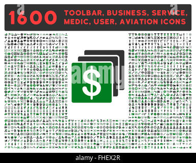 Finanzen-Symbol mit großen Piktogramm-Sammlung Stockfoto