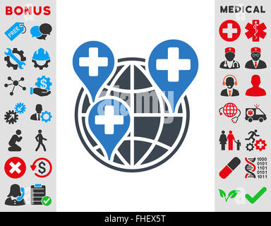 Weltunternehmen Klinik-Symbol Stockfoto